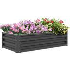 Raised Garden Bed - Elevated Planter Box for Flowers - Light Grey in Grey