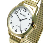 Men's Gold Bracelet Watch - Bold Number White Dial