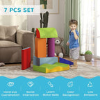 7 Pcs Kids Soft Foam Puzzle Play Blocks Set Learning Toy Blue