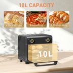 10L Air Fryer Oven, Electric Oven, Grill, Roast, Bake, 1000W