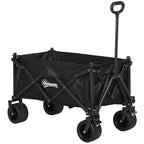 Foldable Garden Cart, Outdoor Utility Wagon with Carry Bag, Black