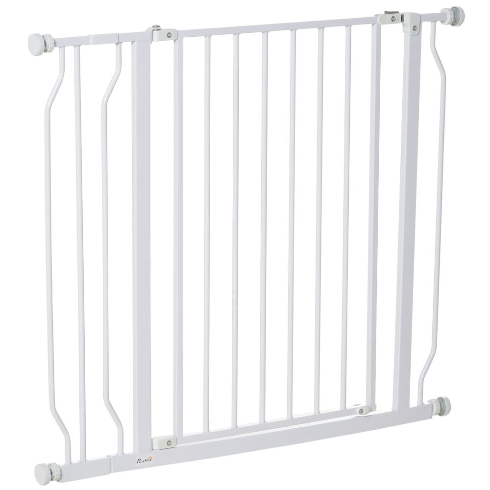 Wide Dog Gate: Pressure Fit Stair Gate with Door, 75-95cm, White