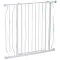 Wide Dog Gate: Pressure Fit Stair Gate with Door, 75-95cm, White