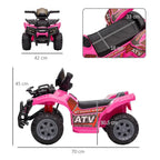 Kids Ride-On ATV with Music - Pink, 18 to 36 Months
