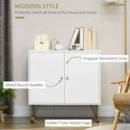 Storage Cabinet with Adjustable Shelves for Living Room - Freestanding