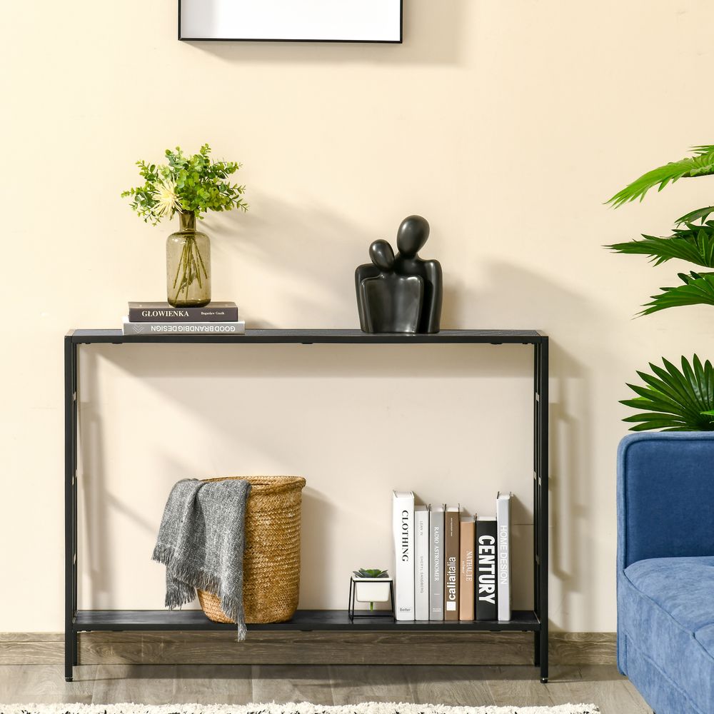 Captivating Product "Art Deco Console Table - MDF Steel Frame, 2 Shelves - 76x106cm