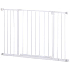 Dog Gate Pet Safety Gate Stair Barrier Pressure Fit Adjustable 76-82/86-97/101-107 cm, White