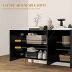 Freestanding Storage Cabinet with Adjustable Shelves for Living Room