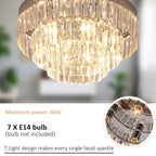Crystal Ceiling Lamp - 7 Lights, Elegant Chandelier - Fixture for All Decor