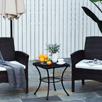 Metal Patio Bistro Table - Square 45cm, Black