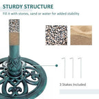 50cm Outdoor Bird Bath Fountain, Decrative Garden Feeder Stand Green