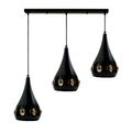 Modern Retro Industrial Crystal Ceiling Light Shade 3Head Hanging Pendant Lights without bulb