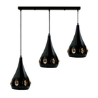 Modern Retro Industrial Crystal Ceiling Light Shade 3Head Hanging Pendant Lights without bulb