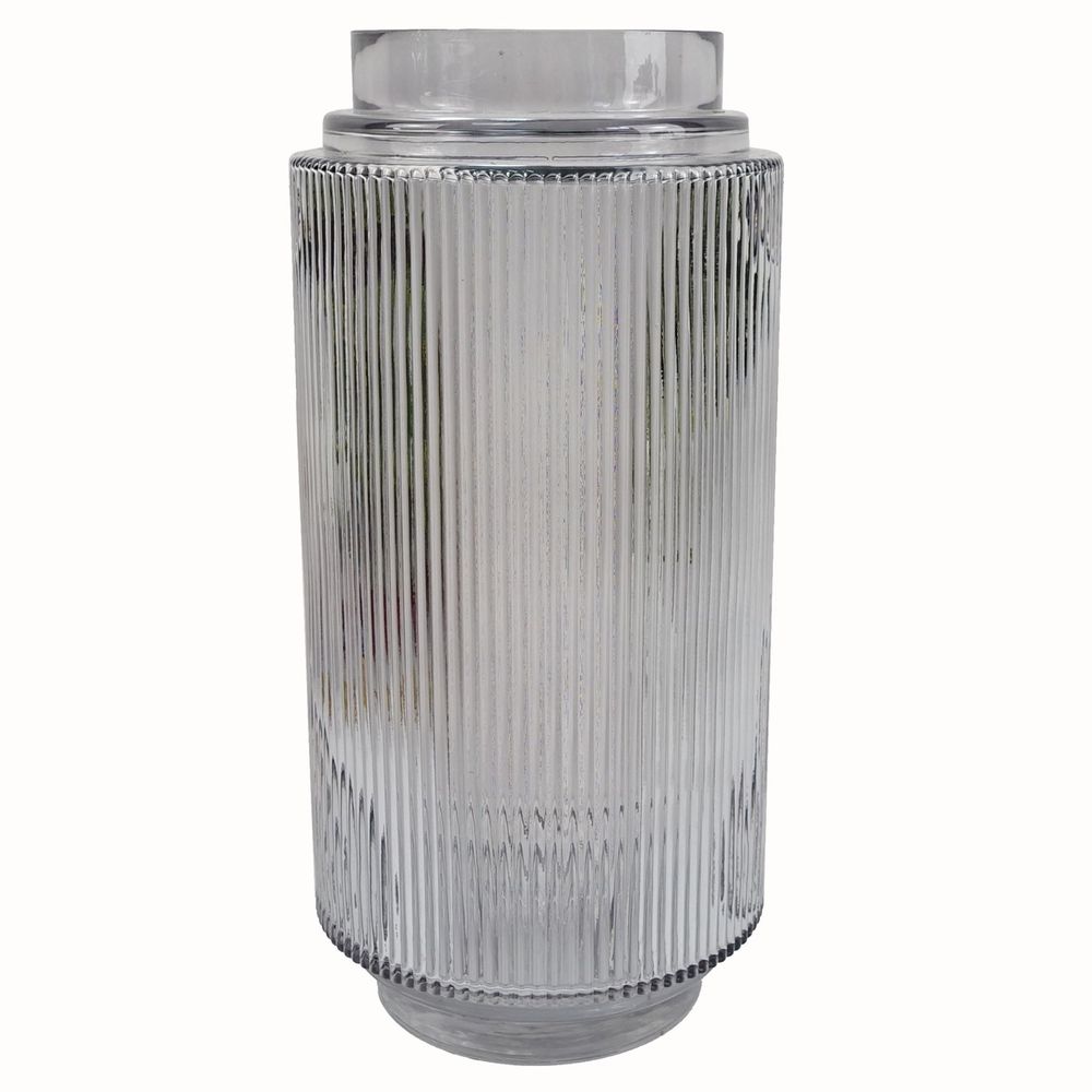 Captivating 60cm Artificial Purple Starflower Display Glass Vase