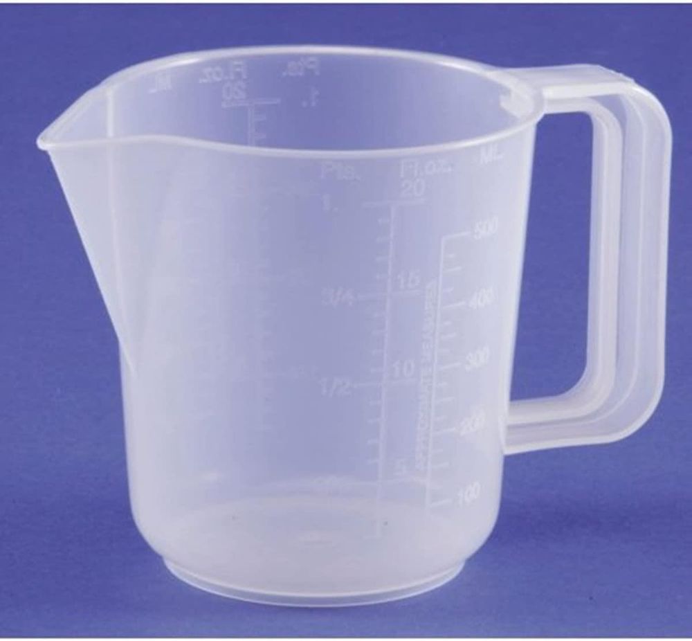 Plastic Measuring Jug - Clear with Graduated Markings