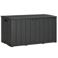 336L Rolling Garden Storage Box, Black - Durable Plastic Container