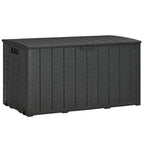 336L Rolling Garden Storage Box, Black - Durable Plastic Container