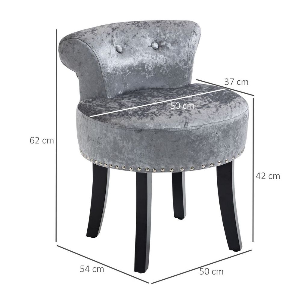 Elegant Grey Dressing Table Stool - Comfortable Seating