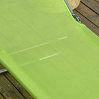 2 Piece Folding Sun Loungers with Adjustable Backrest, Pillow, Green