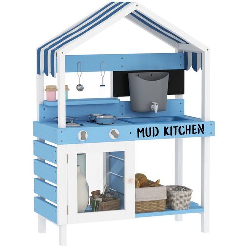 Kids Mud Kitchen, Outdoor Play Kitchen for Boys Girls, Blue