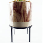 35cm Artificial Grass with Ceramic Planter & Metal Stand
