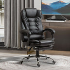PU Leather High Back Office Chair - Ergonomic Swivel Computer Chair - Black