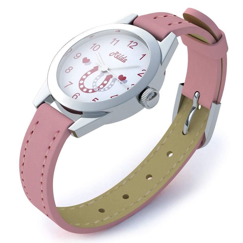 Deluxe Pink Horse Watch & Jewellery Set - Gifts for Kids, Silvertone Horse Necklace & Bracelet Included