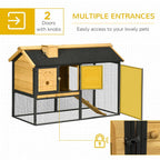 Rabbit Hutch Outdoor Bunny Cage w/ Run, Removable Tray 120 x 55.5 x 80cm