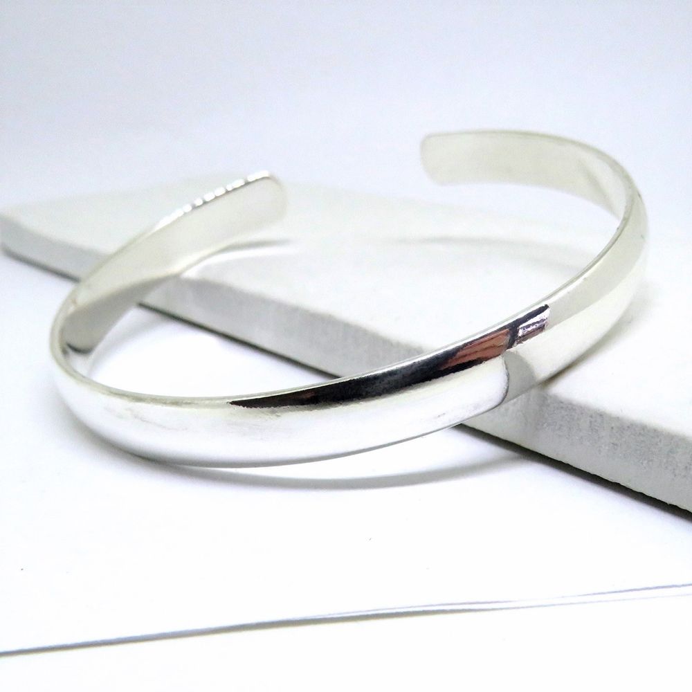 Chunky Silver Bangle - Ideal Birthday or Christmas Gift
