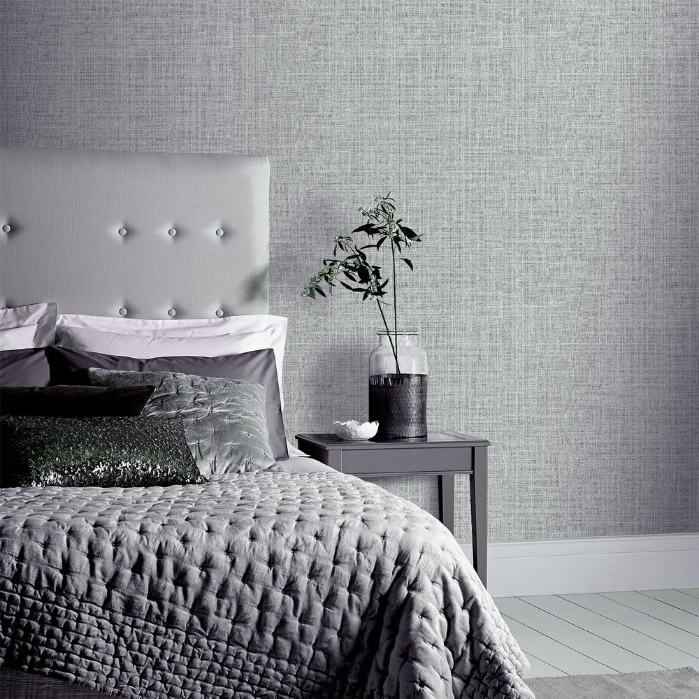 Luxurious Hessian Mid Grey Rugs - Stylish