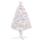 2.5FT Prelit Artificial Tabletop Christmas Tree with Fibre Table and Desk White