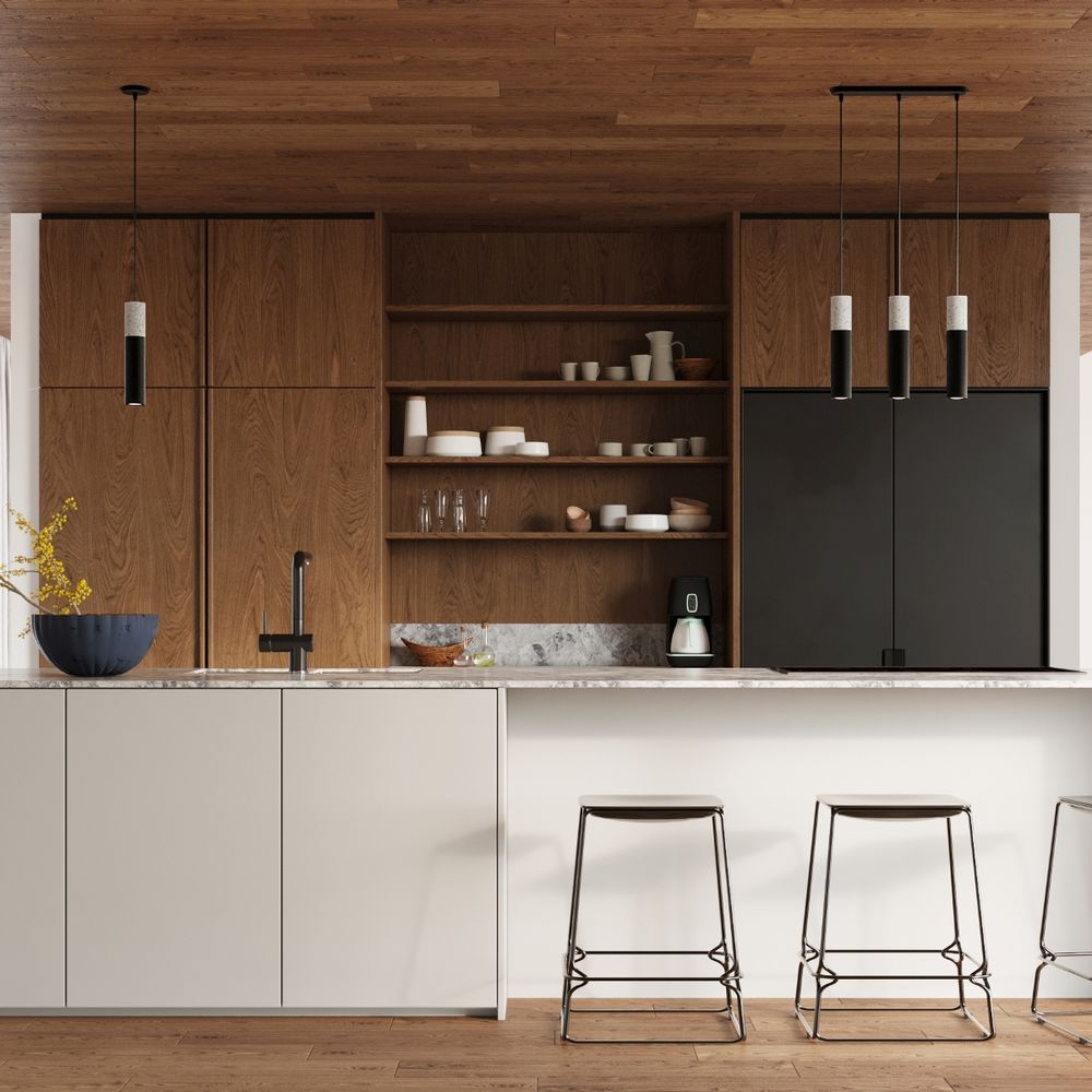 Pendant lamp Steel, concrete Borgio modern Design GU10 in Steel