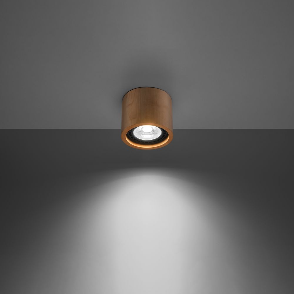 Wood Ceiling Lamp: Scandinavian Design, GU10 Base. Versatile for Any Room. Enhance Your Home's Style & Ambiance