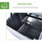 Small Chicken Coop Hen Cage Nesting Box W/ Outdoor Run 150.5X54x87 Cm Grey