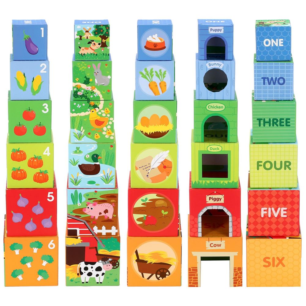 Stacking Cubes-6 Friends in Farm