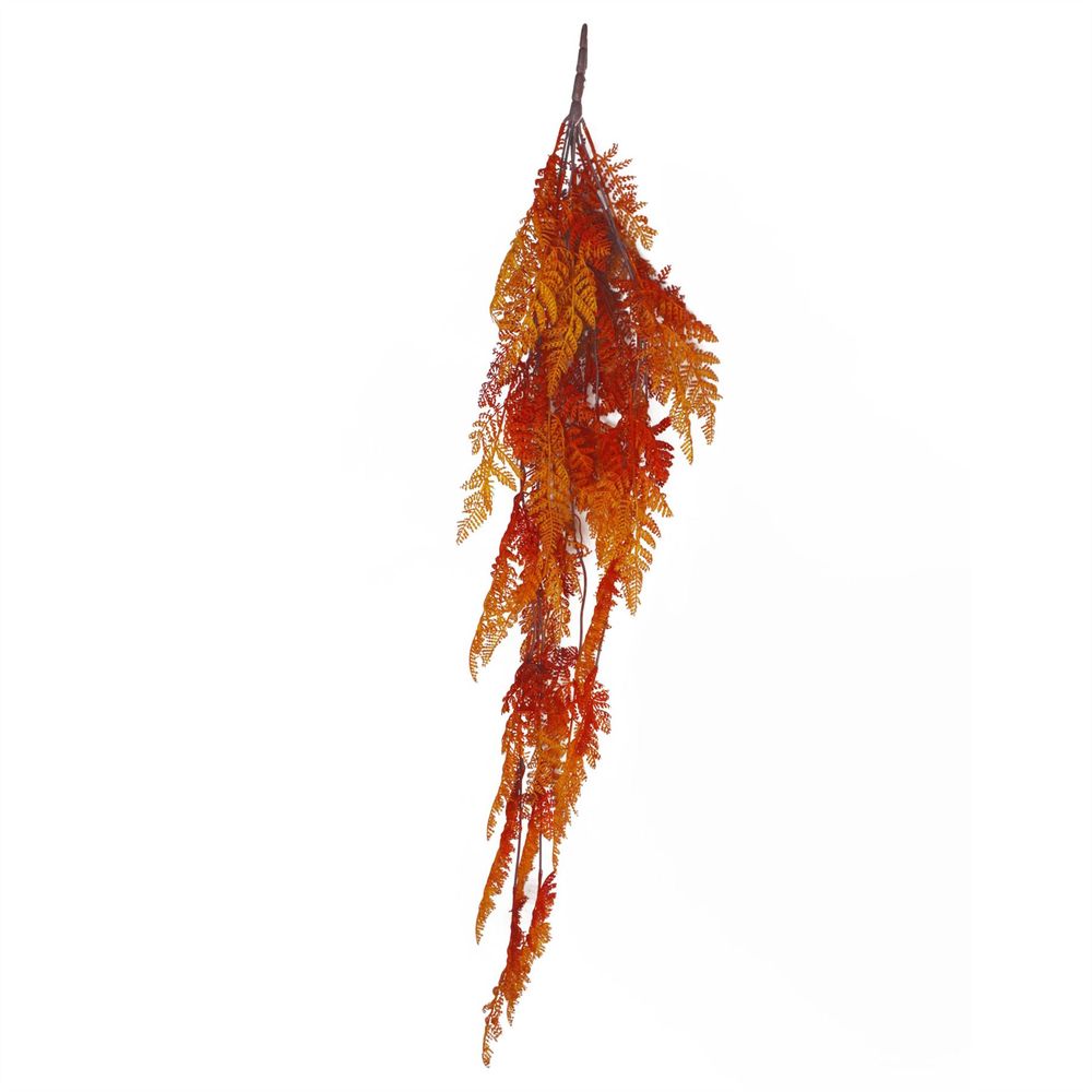 100cm Artificial Hanging Fern - Autumn Orange