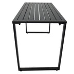 3-Pc Metal Table & Bench Set - Black - Transform Your Garden Instantly