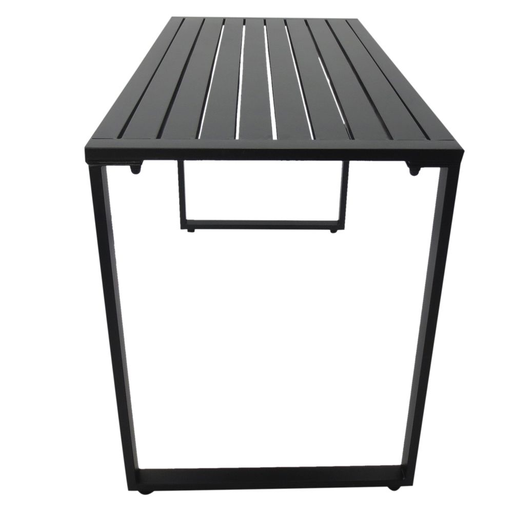 3-Pc Metal Table & Bench Set - Black - Transform Your Garden Instantly