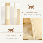 Cat Tree for Indoor Cats Pet Activity Centre Kitty Condo Climbing Scratching Post with Toys 4-tier 114cm Tall Beige
