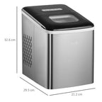 Portable Ice Maker - 12kg Capacity - Self-Cleaning - Home Ice Machine - Black