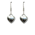 Silver Puff Heart Drop Earrings - Ideal Birthday or Christmas Gift