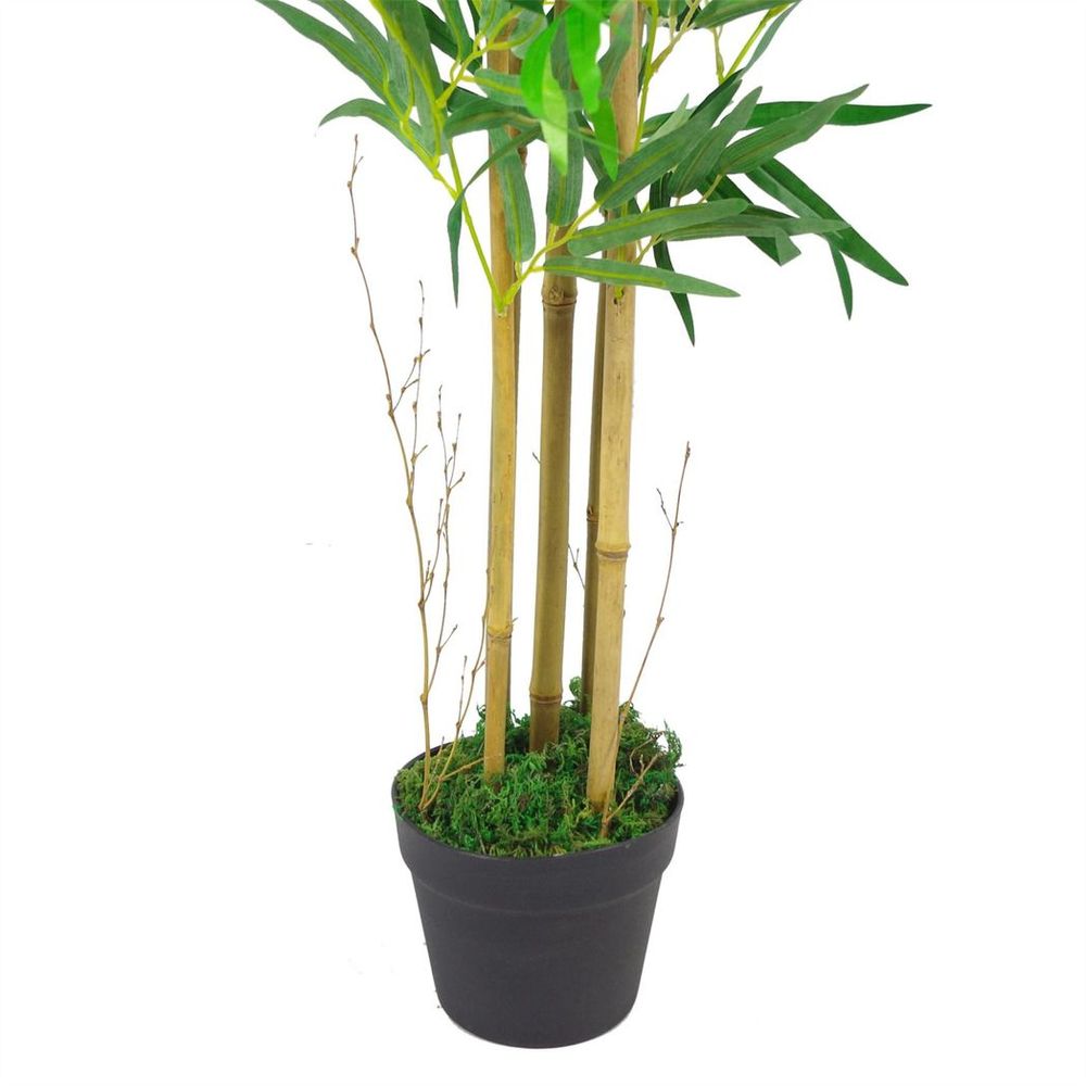 Realistic 120cm Artificial Bamboo Trees with Gold Metal Planter - Indoor Plants