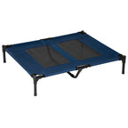Dog Cat Puppy Pet Elevated Raised Cot Bed Portable Camping Basket - Blue (Large)