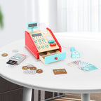 Wooden Cash Register-Red & Mint: Realistic Accessories, Authentic Game Experience