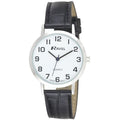 Mens Classic Strap Black/Silver Watch.1A - Polished, Bold, and Reliable