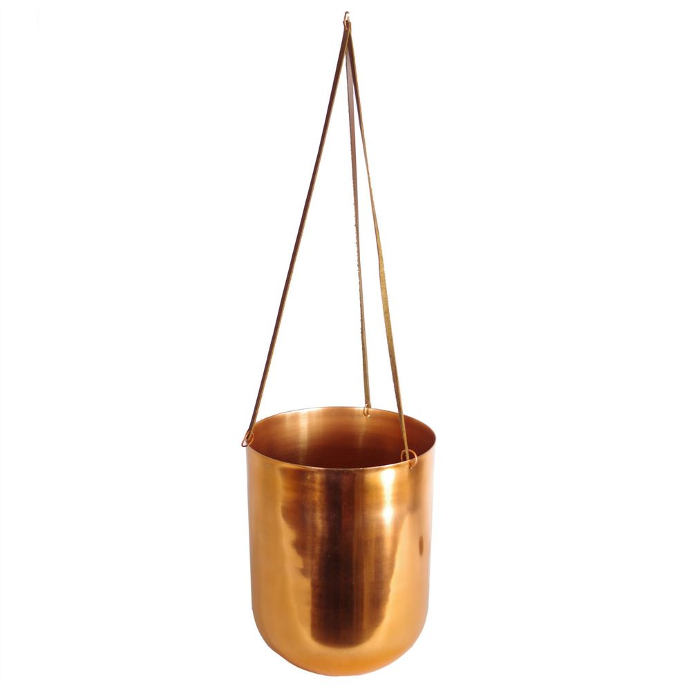 Copper Hanging Planter - Handmade, Rustic Finish - 18x22cm