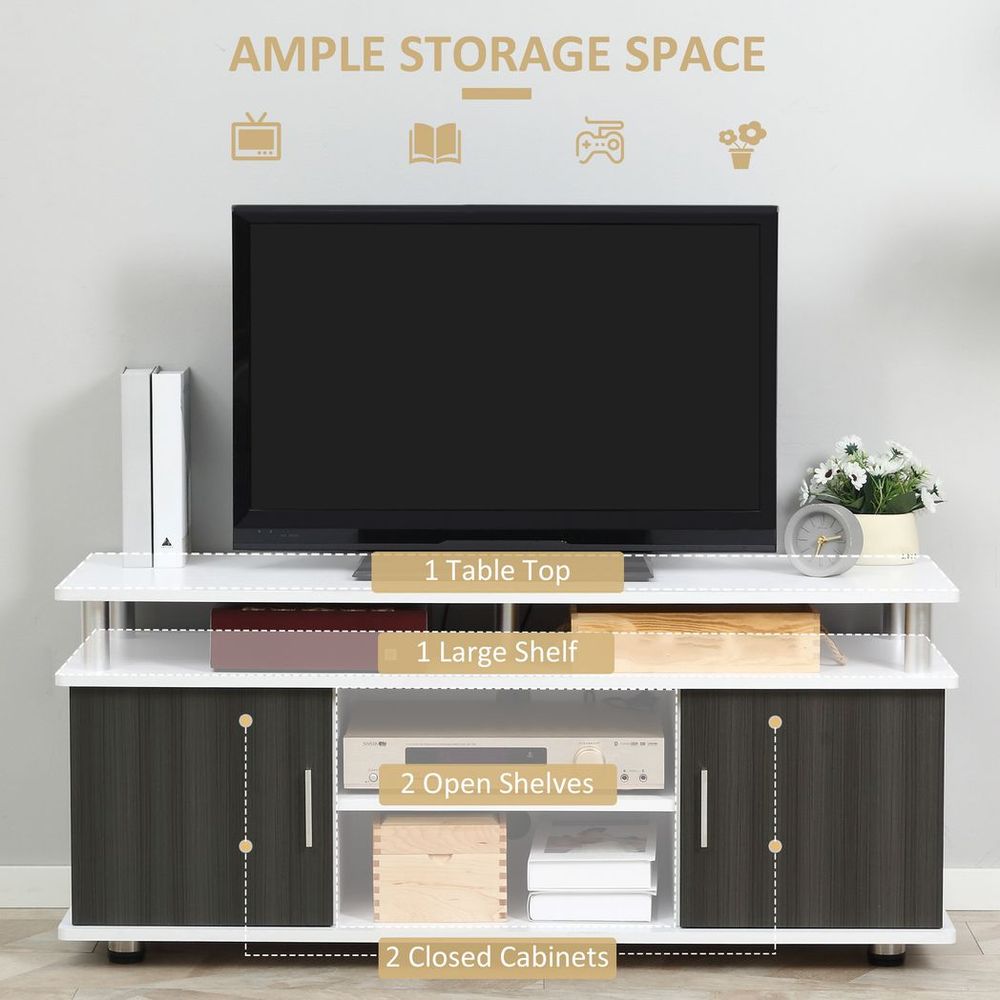 TV Stand Entertainment Center Media Console Storage - Grey, White
