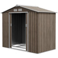 Garden Shed Storage Unit with Locking Door Floor Foundation Vent Brown