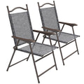 Folding Chairs - Portable, Armrests, Mesh Fabric Seat - Ideal for Outdoor Events