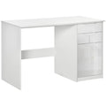 High Gloss White Computer Workstation w/ Drawers - for Home Office